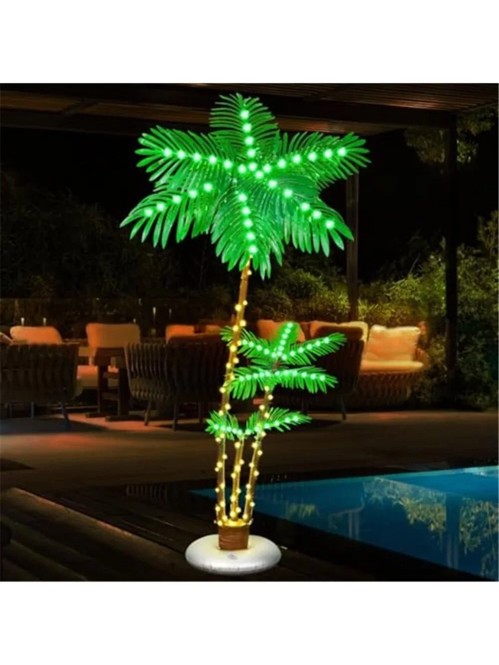 6FT LED Lighted Palm Tree Outdoor Indoor Waterproof Tropical Patio Decor Light
